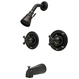 Kingston Brass KB665AX Twin Handles Tub Shower Faucet with Metal cross handle, Oil Rubbed Bronze [並行