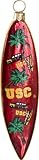 USC Trojans Collegiate Surfboard Blown Glass Ornament