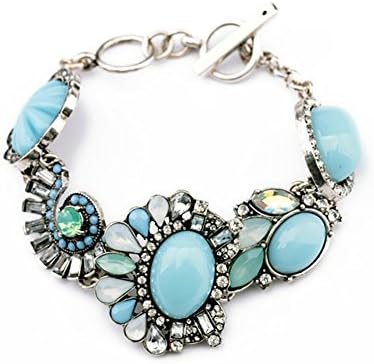 Womens Gemstone Bangle Bracelets Jewel Charm Bracelet Wire Costume Jewelry