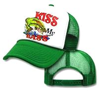 Kiss My Bass Fishing Mesh Trucker Hat Cap