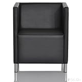 Cocktailsessel Rodin Schwarz Napalon Leder Lounge Möbel