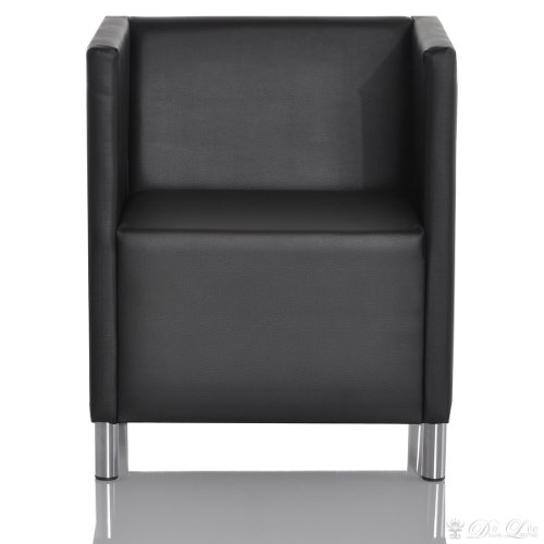 Cocktailsessel Rodin Schwarz Napalon Leder Lounge Möbel