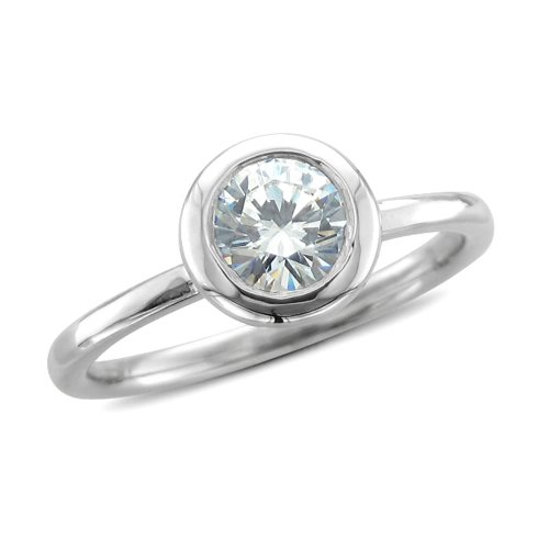 Platinum Solitaire Bridal Natural Diamond Engagement Ring (G, SI2, 0.50 cttw)-Certificate of Authenticity