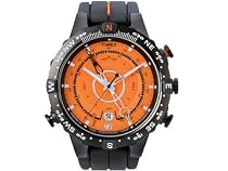 Timex - T49706 ES - Timex Expédition - E-Instruments - Multifonction analogique - Montre sport - Bracelet en silicone noir et et orange