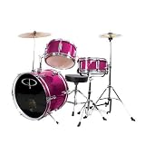 GP Percussion GP50MPK Complete Junior Drum Set (Pink, 3-Piece Set)