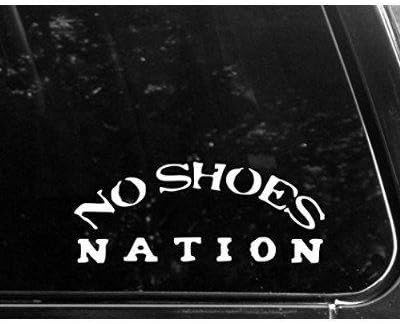 WHITE COLOR NO SHOES NATION STICKER DECAL ART BIKE VINYL DECOR CAR HELMET DIE CUT AUTO MACBOOK WALL ART NOTEBOOK CAR WINDOW