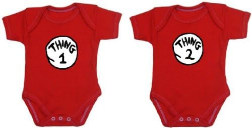 Thing 1 and Thing 2 Set of Twins One-piece Baby Shirts/Bodysuits