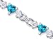Alluring Design 4.50 carats total weight Heart Shape London Blue Topaz & White CZ Gemstone Bracelet in Sterling Silver