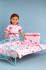 Perfect Bedding - Pink cozy bedding includes comforter, blanket and pillow - 18 Inch Doll Bedding
