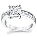1.25 Carat Princess Cut Sterling Silver Cubic Zirconia Engagement Ring Band Sizes 5 to 9