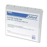 Pendaflex A-Z Top Tab Recycled Gray Pressboard 1/5-Tab File Guides 25 Pack (PN925)