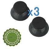 GTMax 3 Pack Grey Controller Thumbsticks for Microsoft XBOX 360 + Green Cup Pad