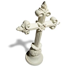 Strathwood Decorative Cast Iron Cross with White and Rust Finish