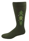 Men's Giacomo Argyle Cashmere Blend Socks / Olive
