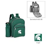 Michigan State Spartans NCAA Sorrento Insulated Picnic Backpack (Hunter Green) (Embroidered Logo)