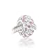 Bling Jewelry Light Pink White Stripe Swarovski title=
