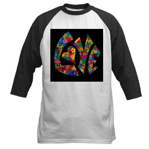 Artsmith, Inc. Baseball Jersey Love Flowers 60s Colors