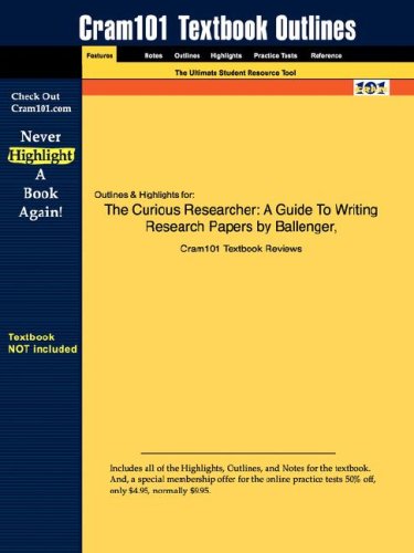 Studyguide for The Curious Researcher by Sarah Dessen - ISBN 9780321175212 (Cram101 Textbook Outlines) Image Studyguide for The Curious Researcher by Sarah Dessen - ISBN 9780321175212 (Cram101 Textbook Outlines)