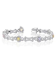 14K White Gold 0.9ct Diamond and Sapphire Bracelet
