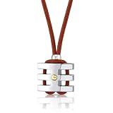 Handsome and Strong: Stainless Steel Coiled-style Gold-plated Rivet Pendant on a Red Wax Cord for Men