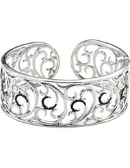 Genunie Spinel & Diamond Hinged Cuff Bracelet Sterling Silver Spinel-Black 68409
