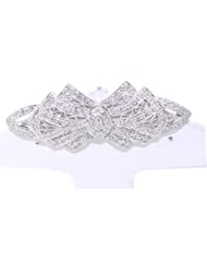 14K White Gold Diamond Brooch