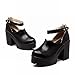 Carolbar Fashion Women's Studded Ankle-strap Retro Vintage Platform Chunky High Heel Mary Janes Shoes