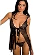 SeXy Sparkle Black Mesh and Lace Babydoll and G-String 2 Piece Set Fly away