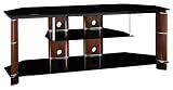 Bush Furniture Segments Large Swivel TV Stand, Rosebud Cherry/Bright Silver