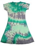 Zinnias - Girls Short Sleeve Tie Dye Henley Dress, Turquoise, Purple (Size 8) Zinnias - Girls Short Sleeve Tie Dye Henley Dress, Turquoise, Purple (Size 8)