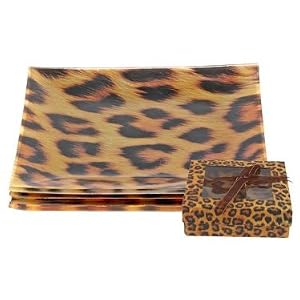 Appetizer and Dessert Plates Leopard Print Set of 4 App 305