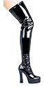 Ellie Shoes - THRILL, 5" Chunky Heel Thigh High Stretch Boots in 4 Colors