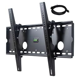 VideoSecu Adjustable Tilt TV Wall Mount for 32"-60" LCD LED Plasma TV LCD mount Flat Panel Screen Black Bracket with Free 7 ft HDMI Cable MP501B M43