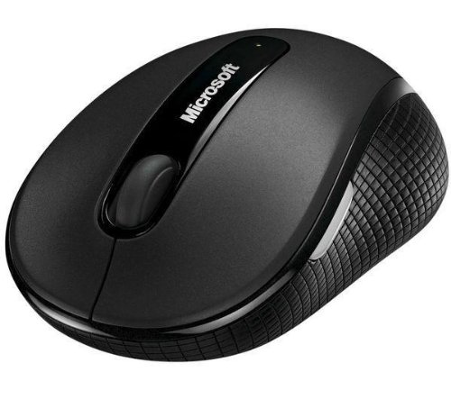 Microsoft Wireless Mobile Mouse 4000 - Black + Black Mousepad . Picture