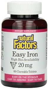 Natural Factors Easy Iron Chewables 20mg Tablets, 60-Count