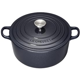 Le Creuset Cast Iron Round Casserole, Midnight Blue, 28 cm