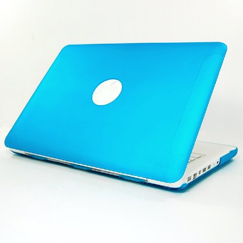TopCase® O Rubberized Aqua Hard Case Cover for Macbook White 13″ (A1342/ Oct 2009-2011) with TopCase® Mouse Pad