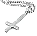 Besteel Jewelry Stainless Steel Inverted Cross Necklace for Women Men 24 Inch Chain 3 Color Available
