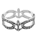 Silver and Black Fleur De Lis Stretch Bracelet Fashion Jewelry