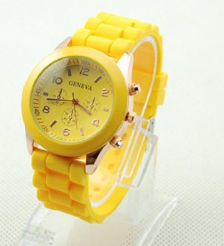 Candy-colored Blue Geneva Silicone Colorful couple of style quartz watches