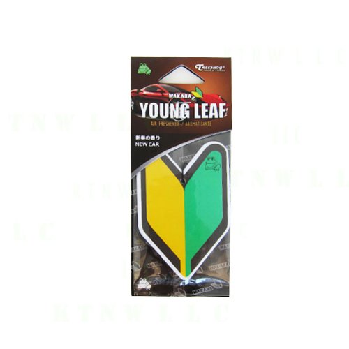 Hanging Air Freshener Wakaba Shoshinsha Badge Single Pack - New Car