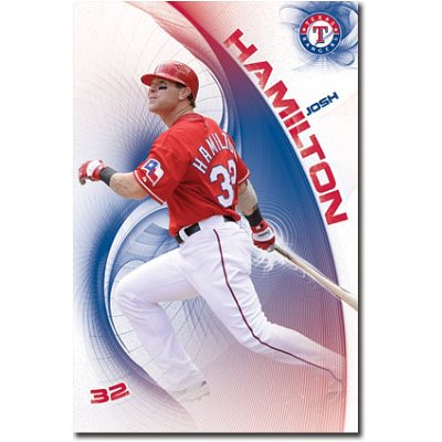 (22x34) Texas Rangers Josh Hamilton Sports Poster Print