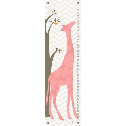 Oopsy Daisy Fine Art for Kids Modern Giraffe Pink Growth Chart by Stacy Amoo-Mensah 12 by 42-Inch