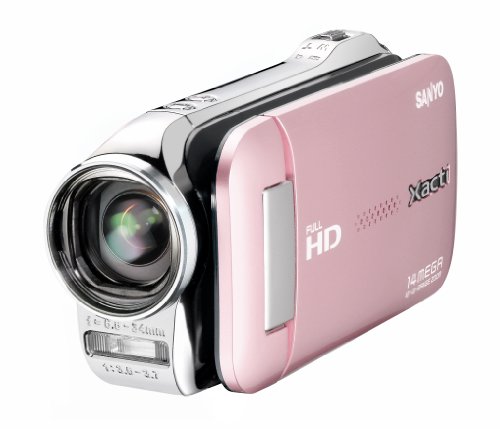 Sanyo Xacti VPC-GH1 Camcorder (SD Kartenslots, 5-fach optischer Zoom, 6,9 cm Display, mini HDMI) pink