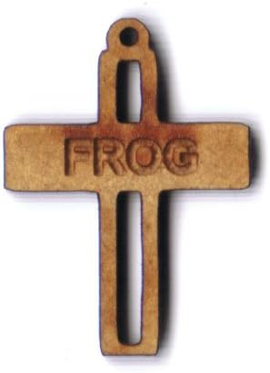 FROG Cross 1 inch wooden bead