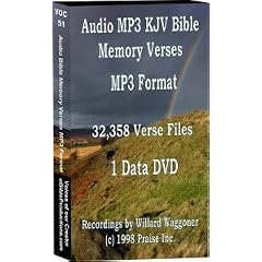 Audio MP3 Bible Memory Verse Files - KJV Bible - 75 hours - 31,000 verse files - (1) data DVD... by 
