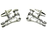 Silver Judge Gavel Cufflinks w/ Gift Box