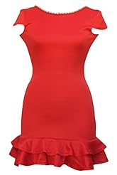 Round Neck Above the Knee Polyester/Spandex  Peplum Backless Short Sleeves Mini Dress  With Rhinestones