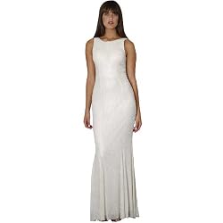 Ivory Dress. Beaded Dress. Womens Long Evening Dress. Wedding Dress. Bridal Gown by Sean Collection (1198)