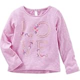 オシュコシュ OSHKOSH/ ラブキーホールトップ パープル トップス長袖Tシャツ 9ヶ月【並行輸入】